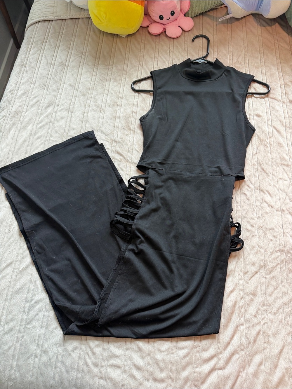 Sleeveless Black Cutout Jumpsuit